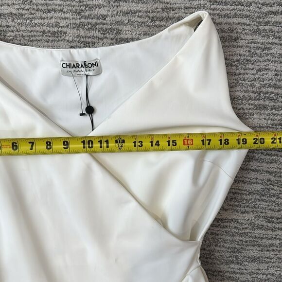 NWT Chiara Boni La Petite Robe CEREN White Wrap Ruffle Midi Dress IT48/ US 12 - Picture 8 of 14